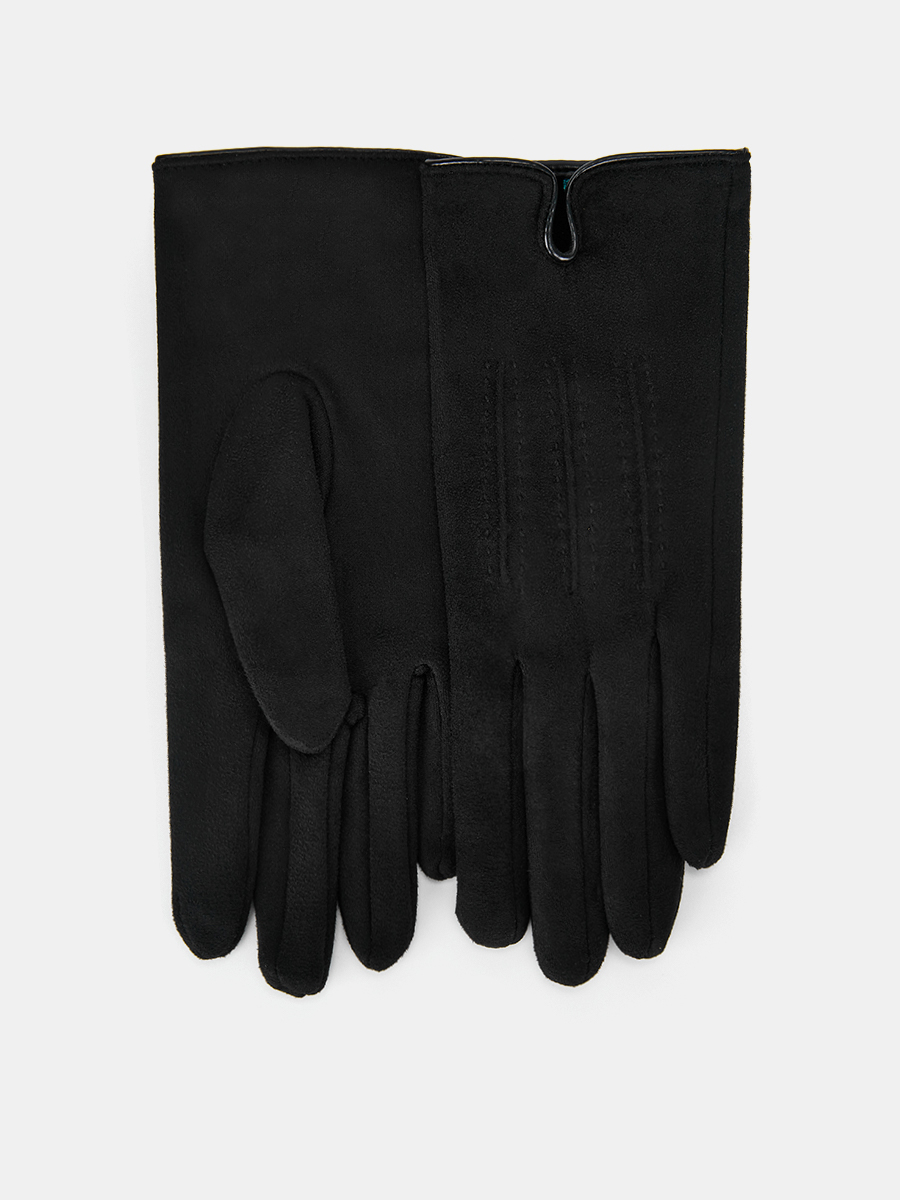 RH32-1_Н Перчатки жен. 100% искусствен ная замша черные