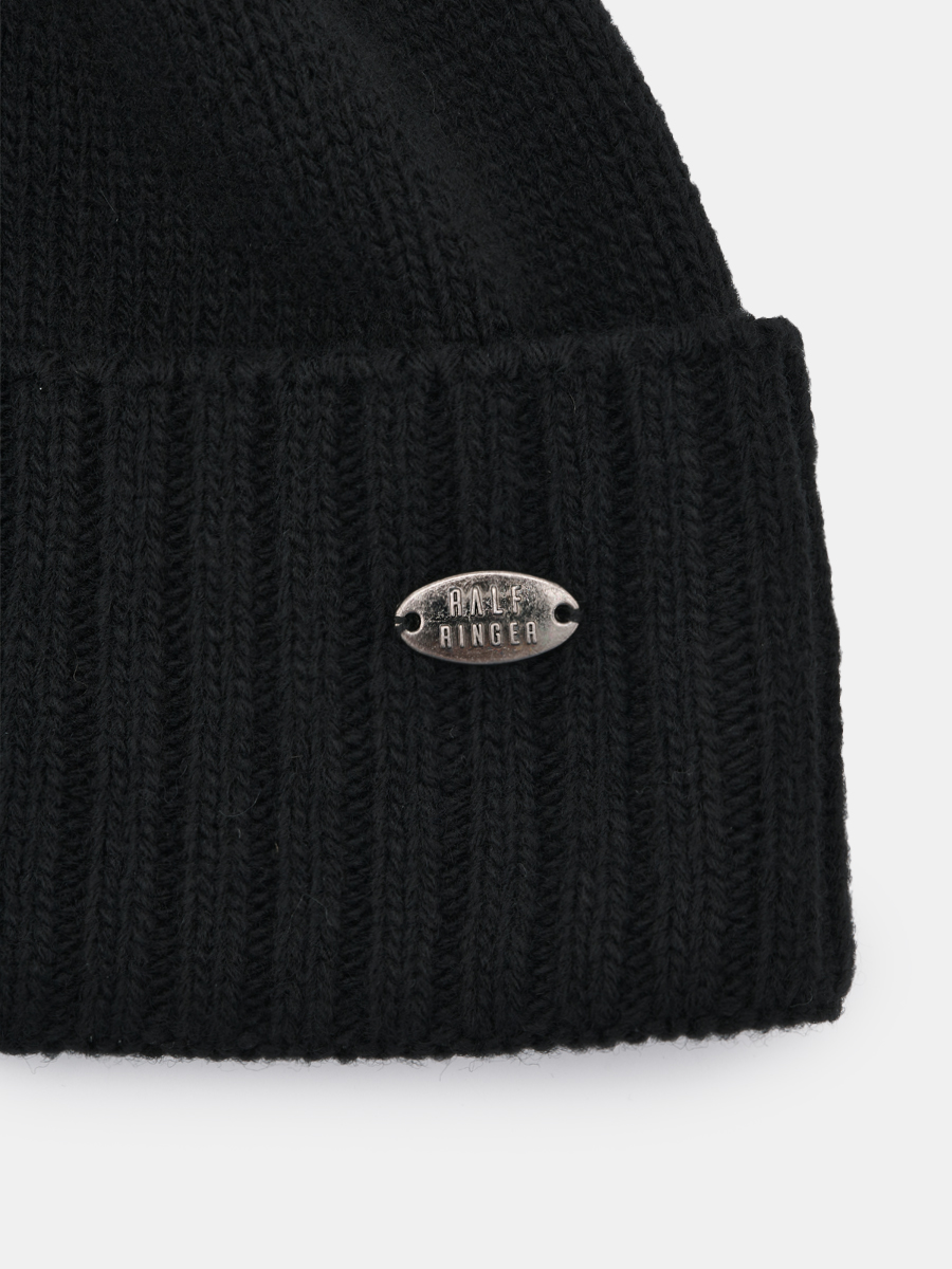 АУГЧ090900 Шапка мужская Ralf Ringer 50% шерсть,50%акрил,черная
