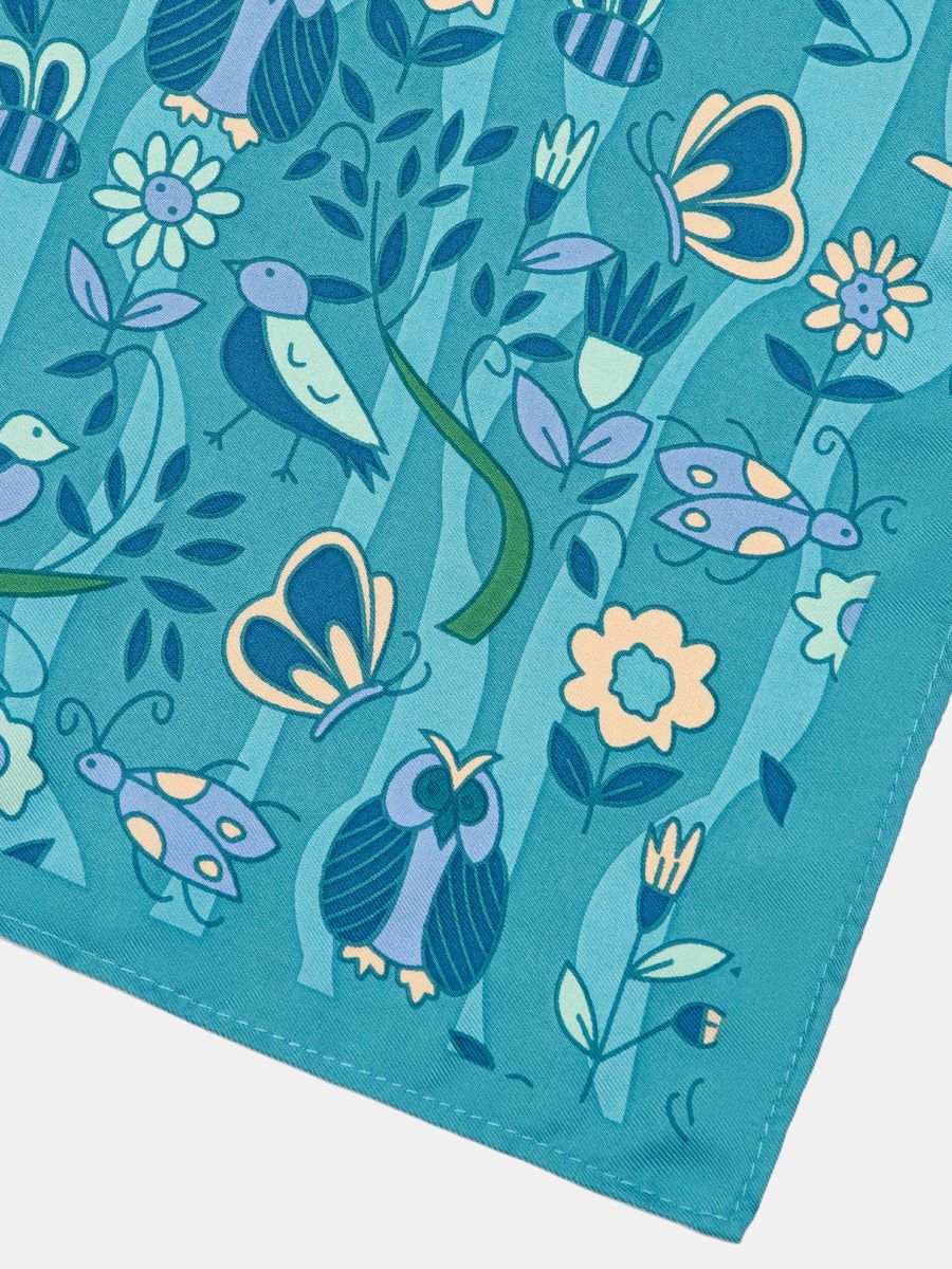 170312P-17486-07_Н Платок женский,100%полиэстер ,55*55, голубой