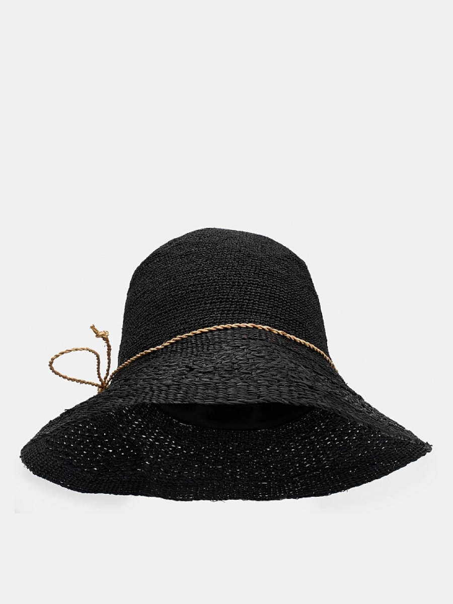 HatL0406-P-01_Н Шляпа женская 100% рафия р.57 черный
