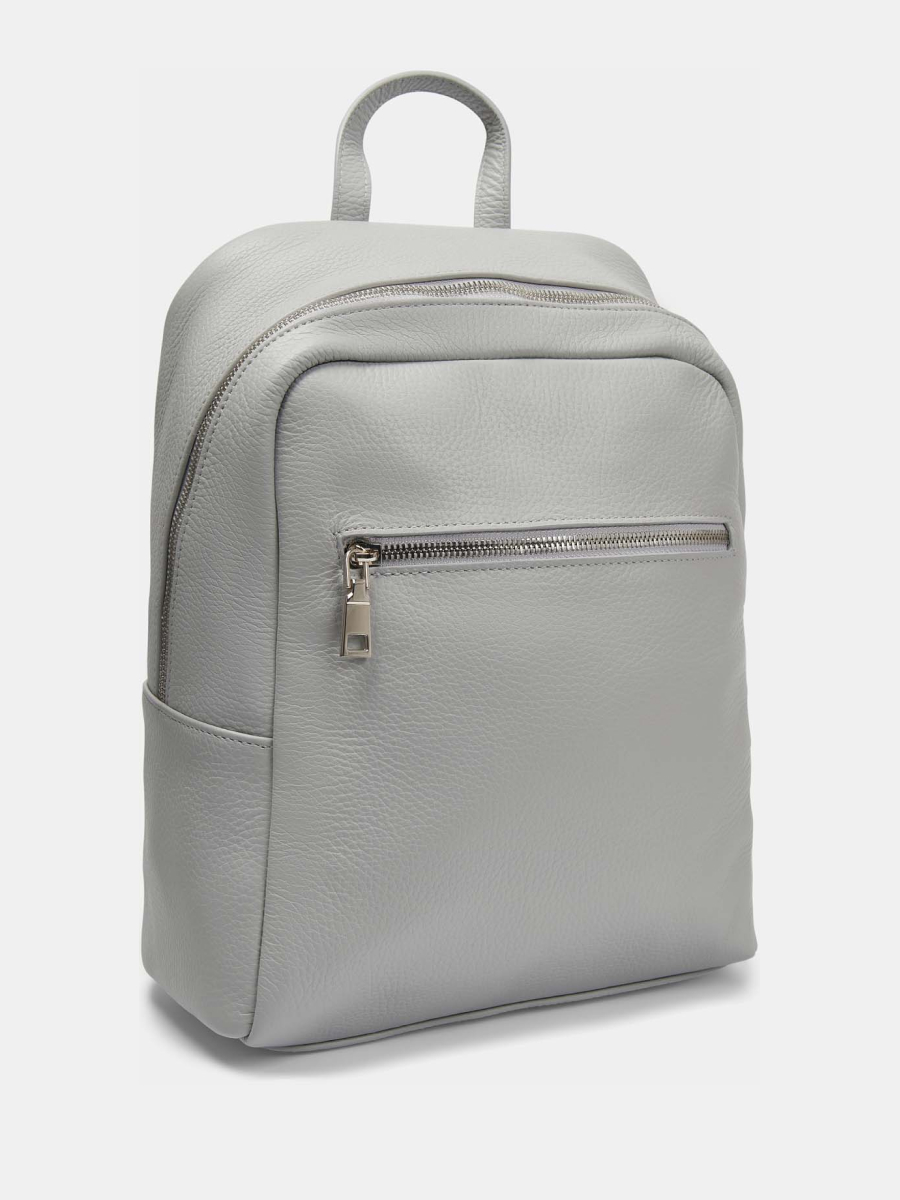 Рюкзак женский из натуральной кожи, серый, 25x32x10
