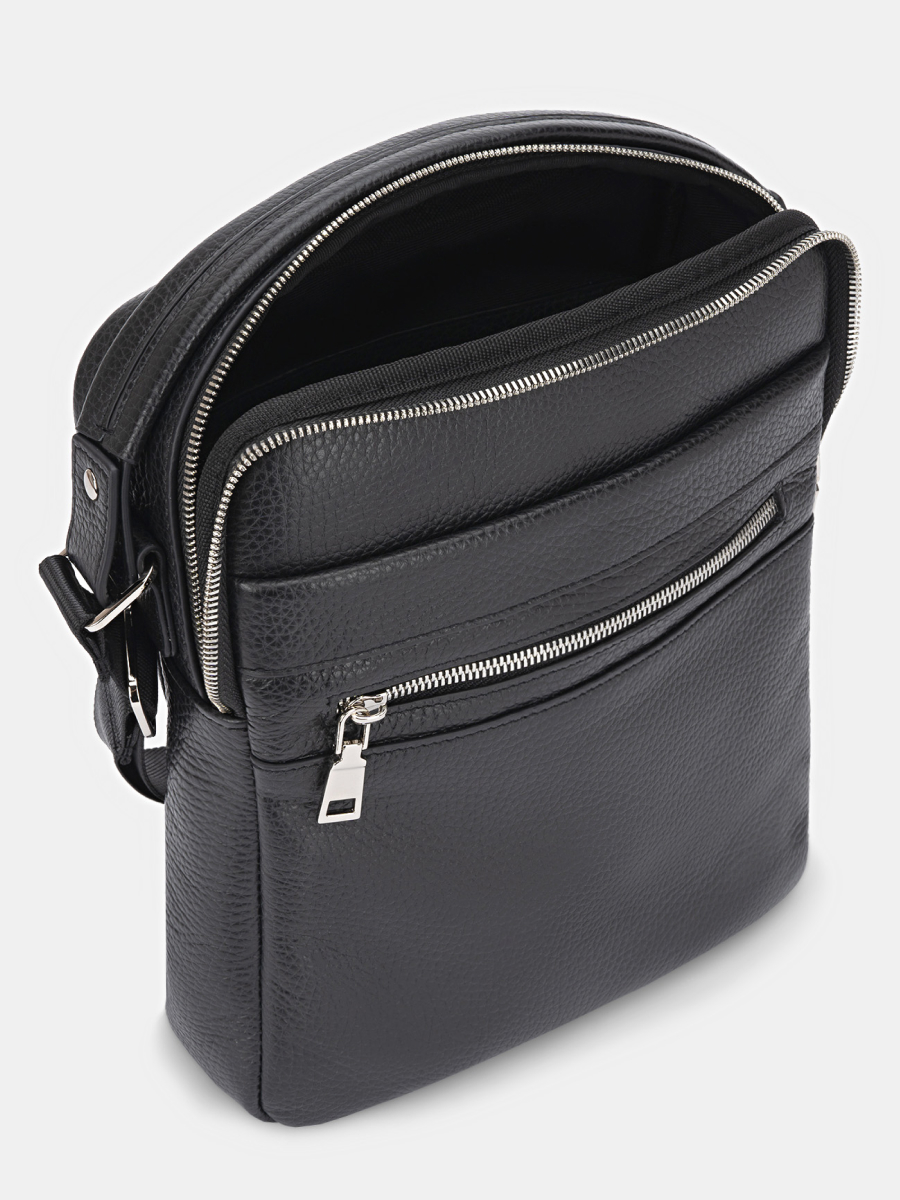 АУГС225500 Сумка мужская 220х260х65 нат.кожа черная