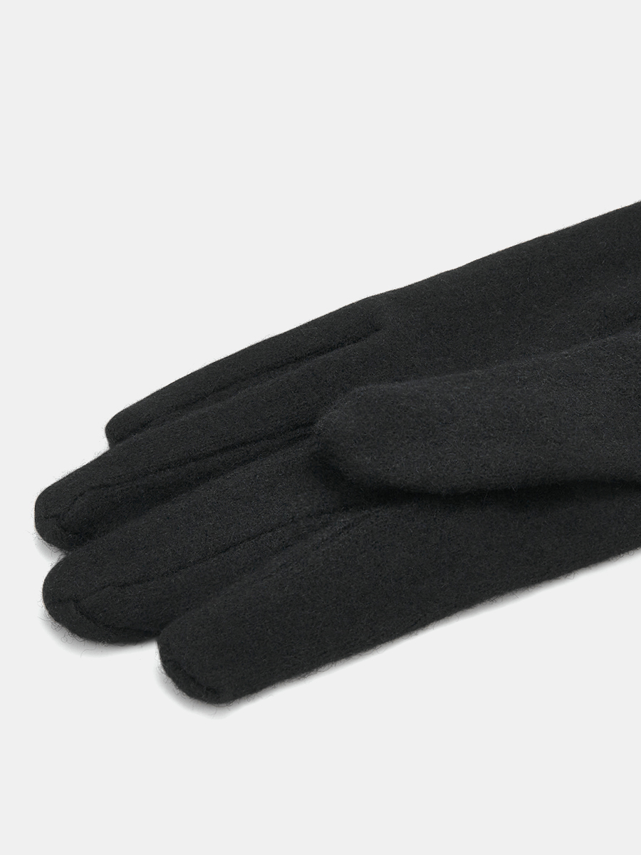 LB-PH-42-RF-black-M_Н Перчатки жен.трикотаж 80%шерст ь,20% нейлон,р.M черные