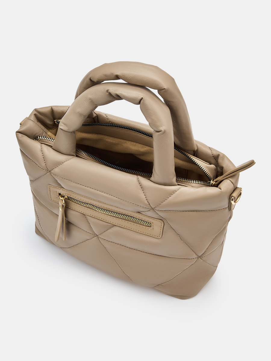 Сумка женская, бежевая, 28х12х25