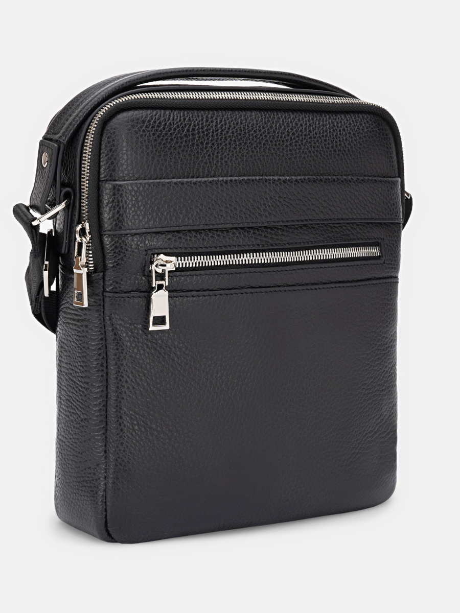 АУГС225500 Сумка мужская 220х260х65 нат.кожа черная