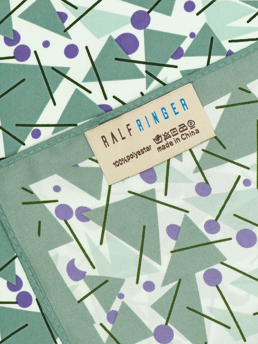 170312P-17488-14_Н Платок женский,100%полиэстер ,55*55, зеленый