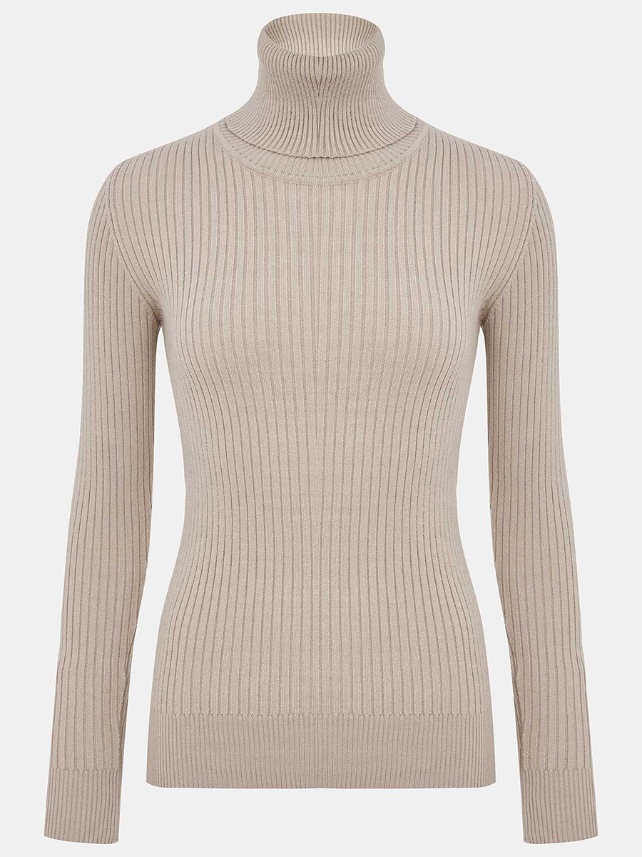 RF-05001-beige_Н Водолазка женская 55%вискоза,3 0%полиамид,15%эластан,беж