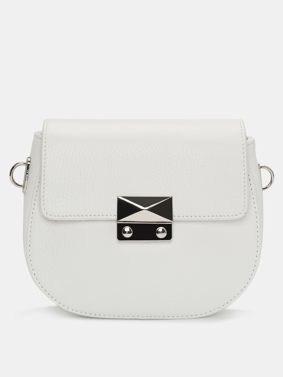 Сумка женская из натуральной кожи, белая, 19х13х6