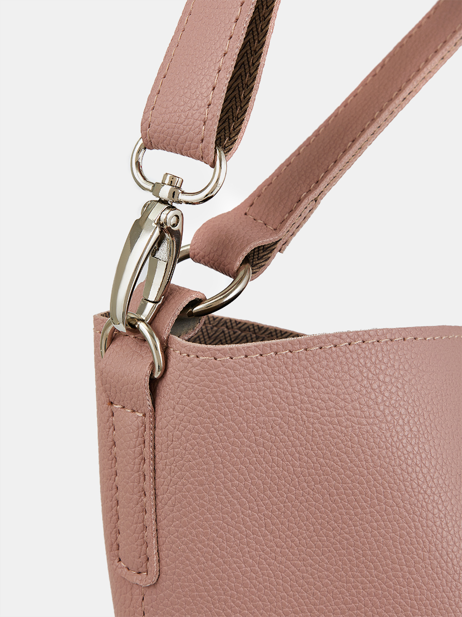 Сумка женская хобо, розовая, 35х26,5х12,5