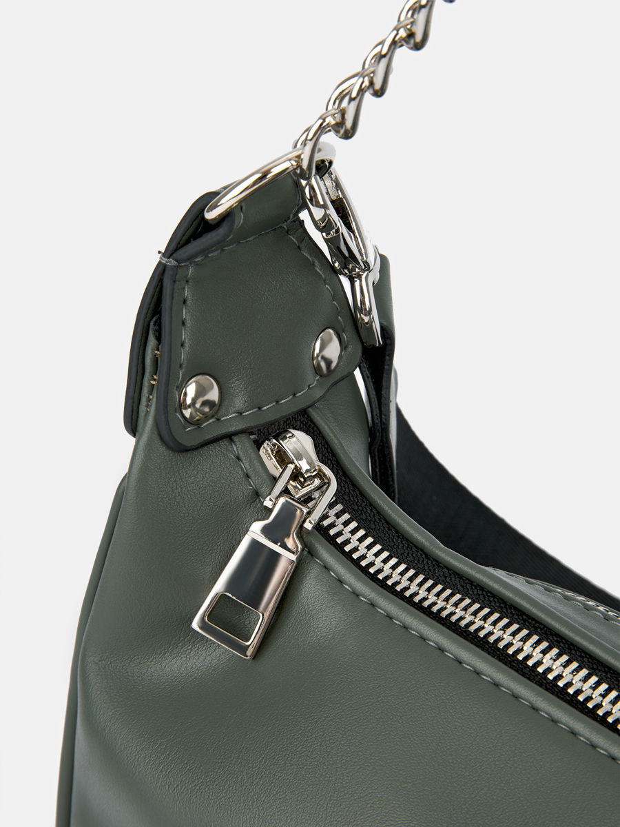 Сумка женская, зеленая, 25х8х11