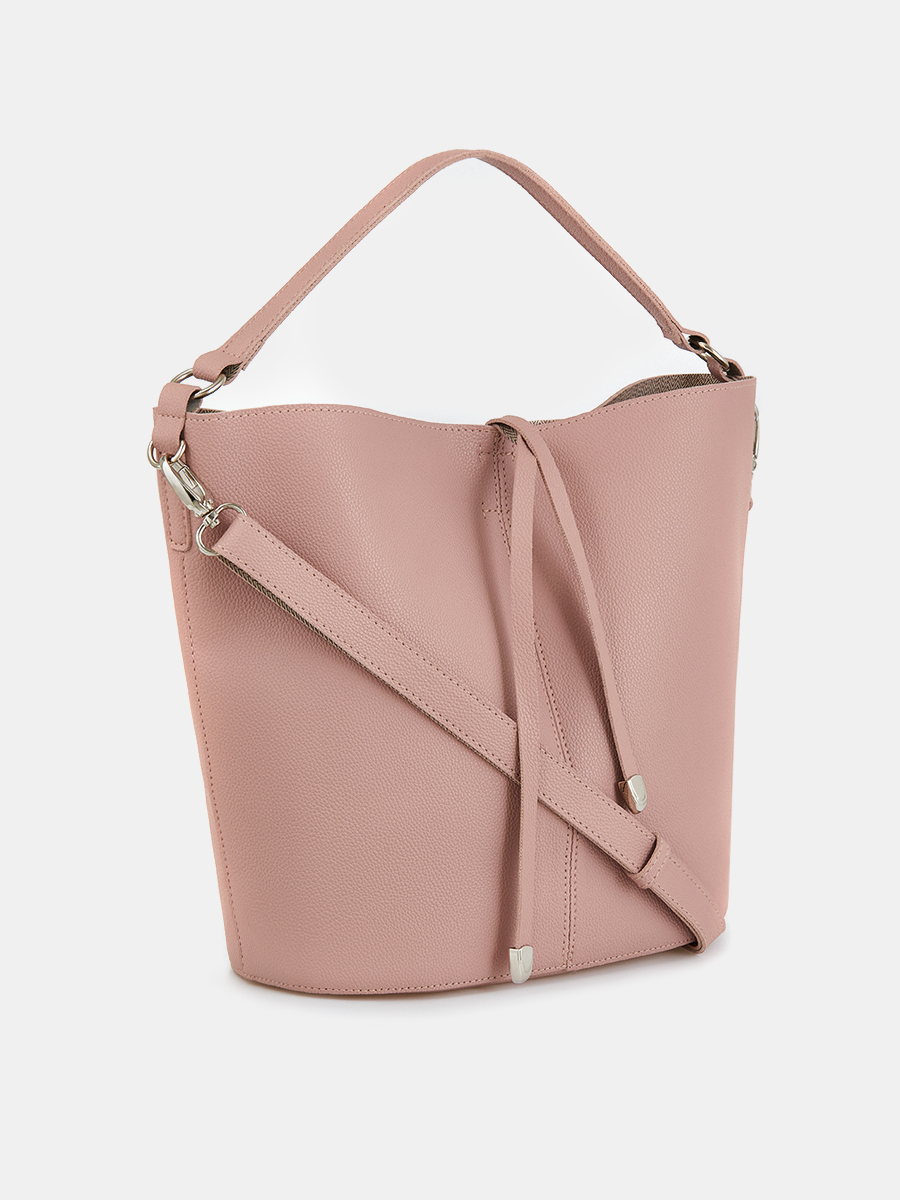 Сумка женская хобо, розовая, 35х26,5х12,5