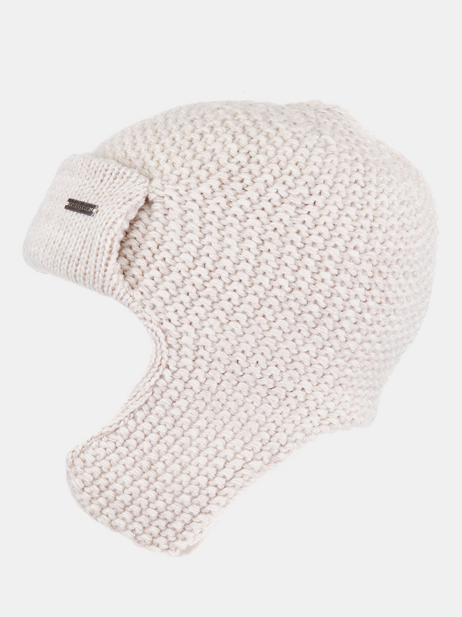 110323P-18721-33 Шапка ушанка женская,50%шерсть 50%акрил,молочная