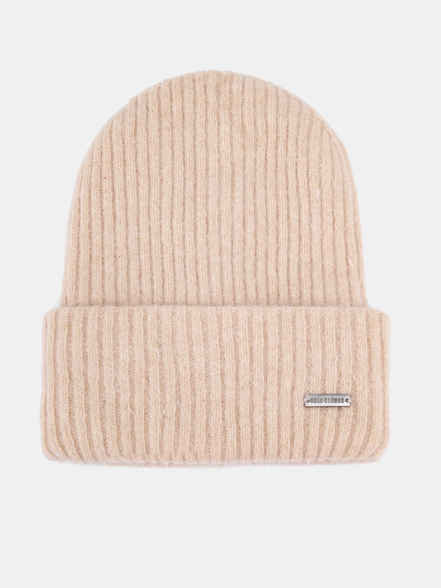 110323P-18470-12 Шапка женская,50%акрил,30%виск оза,20%ангора,бежевая