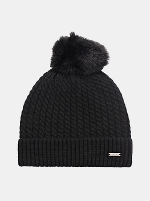 WLT-220-12-AYP-01_Н Шапка женская 65%шерсть,35% акрил,б/разм,черная