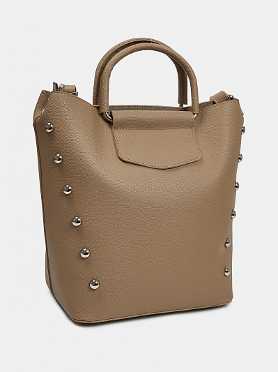 Сумка тоут женская, бежевая, 32х27х16