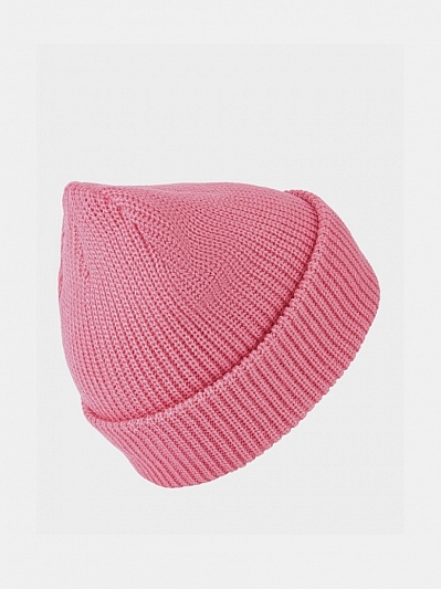  Шапка женская вязаная, темно-розовая