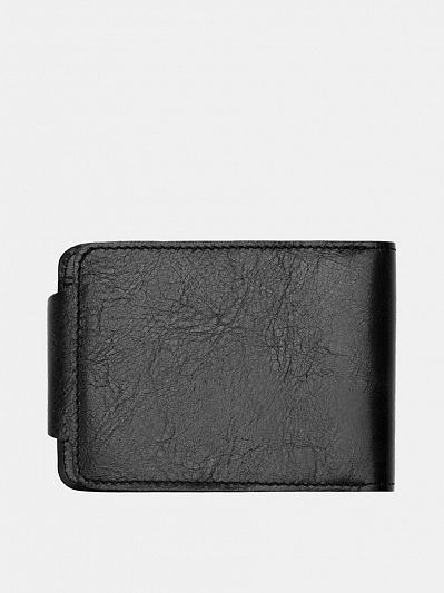 IZ307-ZM08-D1r Зажим для денег с RFID-защитой ,нат.кожа,110мм*80мм,черный