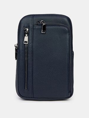 110-213-32 Сумка мужская,экокожа 100% , 17*5*24 синяя