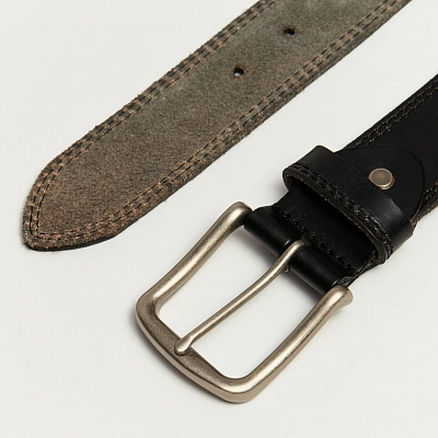 MLBP4001-01-N Ремень мужской Ralf Ringer,нат ур.кожа,3,9*110-130 см,черный