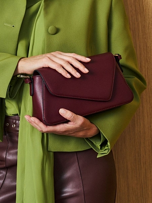 АУГС328300 Сумка женская искусственная кожа,250х70х120,бордовая