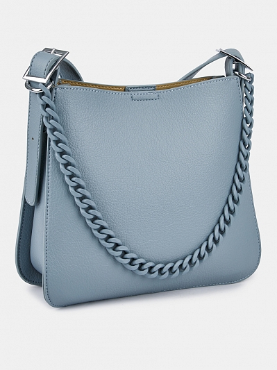 R18374/18 Сумка женская, искуственная ко жа,260*100*230,серо-голубая