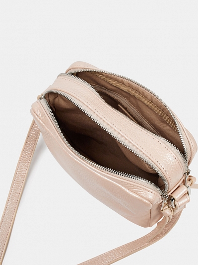 Сумка женская из натуральной кожи, розовая, 21*18*7 