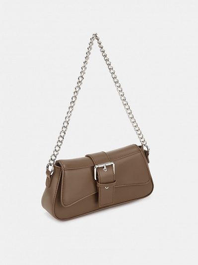 АУГС333000 Сумка женская искусственная ко жа,250х60х120,серо-коричневая