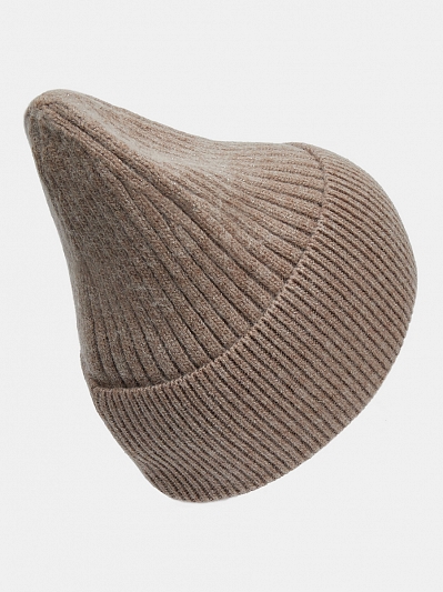 Шапка женская с ангорой, бежевая