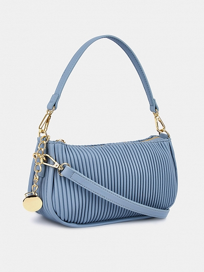 Сумка багет женская, голубая, 23*7*14