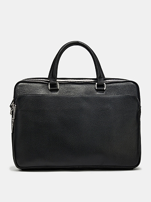 АУГС190300 Сумка мужская нат.кожа 400*280*55 черная