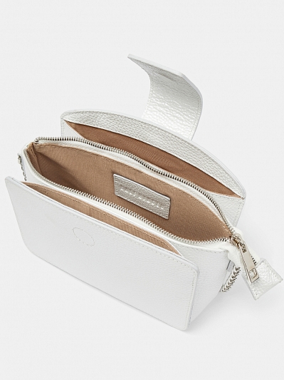 Сумка женская из натуральной кожи, белая,  21*13*10