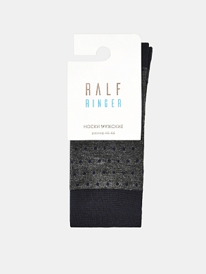 АУОН062900 Носки мужск.хлопк.в горох с ко нтр.пяткой,носком, р.29т.син/с