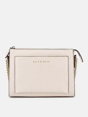 Сумка женская из натуральной кожи, белая, 25х8х20