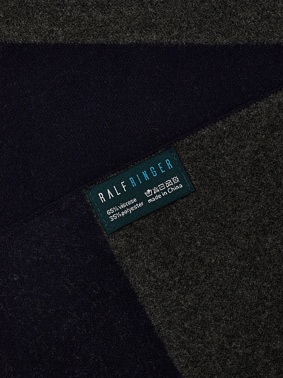 АУГШ112700 Шарф мужск.Ralf Ringer65%в искоза,35%полиэстер,30*180,син