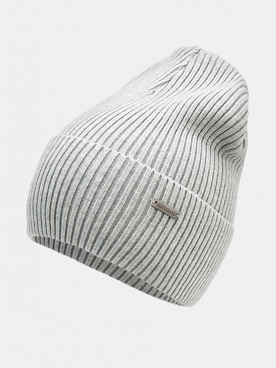  Шапка женская вязаная, серая