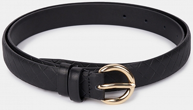 VOLOGDA03-P-01 Ремень женский натур.кожа 1300x25x2,черный