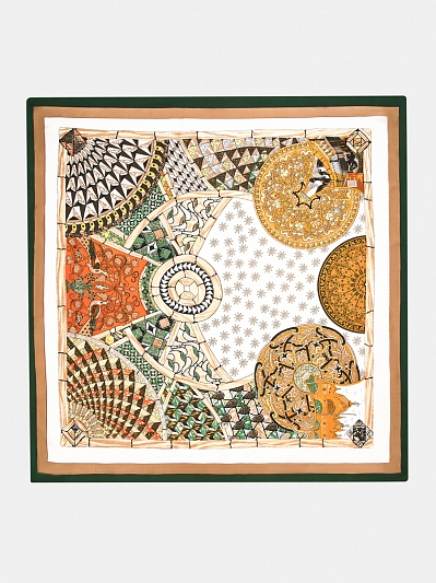 170313P-22504-14 Палантин женский Ralf Ringer 100%полиэстер,90х90,зеленый