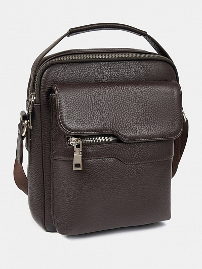 АУГС255700 Сумка мужская нат.кожа 220х255х60 коричневый