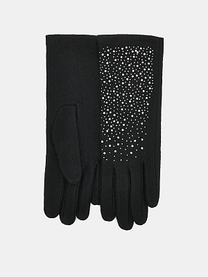 LB-PH-42-RF-black-M_Н Перчатки жен.трикотаж 80%шерст ь,20% нейлон,р.M черные