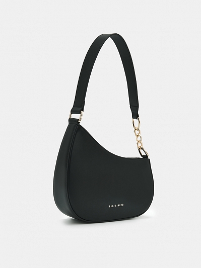 Сумка женская из натуральной кожи, черная, 25,5х6х20