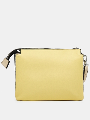 18037-1/82 Сумка жен.,иск.кожа,BAGGINI 22*17*5 лимон/белая