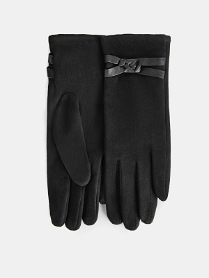 MISSISSIPPI03-P-01_Н Перчатки женские полиэстер100% без подкладки б/р черные