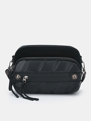 АУГС328900 Сумка женская натур.замша20%,э кож60%,текст20%,230*70*160,чер