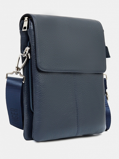 АУГС250800 Сумка мужск.натуральная кожа 200*255*150 синяя