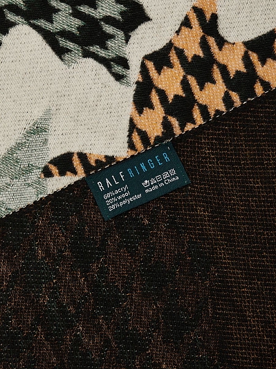 АУГШ108500 Палантин женск.Ralf Ringer60%а кр20%шерс,20%полиэ65*180,зе/ор