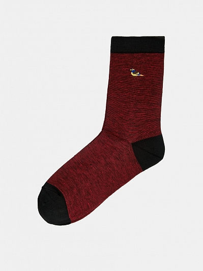 АУОН059700 Носки муж.хлоп.1пар20см р27 с конр.пятк и носк.бордовые