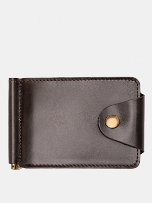 IZ307-ZM08-K024-R Зажим для денег с RFID-защитой ,нат.кожа,110мм*80мм,коричнев