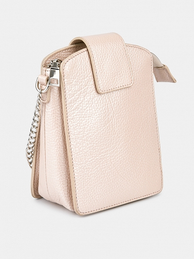 АУГС245000 Сумка женская  нат.кожа 130х180х60 бежево-розовая