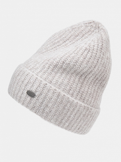 Шапка женская с шерсть, бежевая