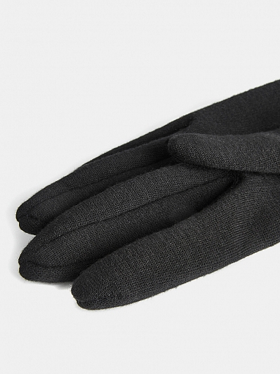 LB-PH-90-RF-black Перчатки жен.трикотаж 50% хло пок,50%полиэстер,черный